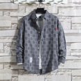 thumbnail image 3 of Camisa y blusa de manga larga a cuadros para hombre con bolsillo, diseño de marca, corte entallado, informal, barata, con botones, moda 2024 I Clothes, 3 of 5