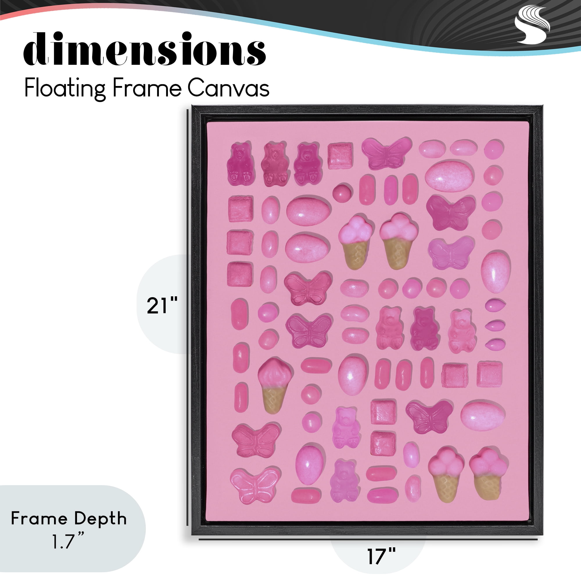 Stupell Industries Pink Toned Candies Black Framed Floater Canvas Wall Art, design by LISH Creative