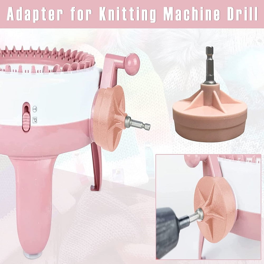 Quick Knit Power Adapter Knitting Machine Crank Handle Adapter With Hex  Steel Bit Knitting Board Rotating Double Knit Loom Machine Kit For Adults  And