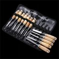 thumbnail image 2 of 12PCS Wood Chisel Tool Set Sturdy Chisel Round Nose Chisel Inclined Wood Turning Chisel 3 Straight Chisel V-type Straight Cutting Tool Bending Chisel Wood Chisel, 2 of 5