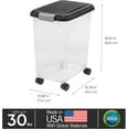 thumbnail image 4 of IRIS 30 lb Airtight Dog Food Storage Container with Attachable Wheels, Black, 4 of 7