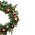 thumbnail image 4 of Northlight 24" Unlit Green Foliage and Copper Ornaments Christmas Wreath, 4 of 7