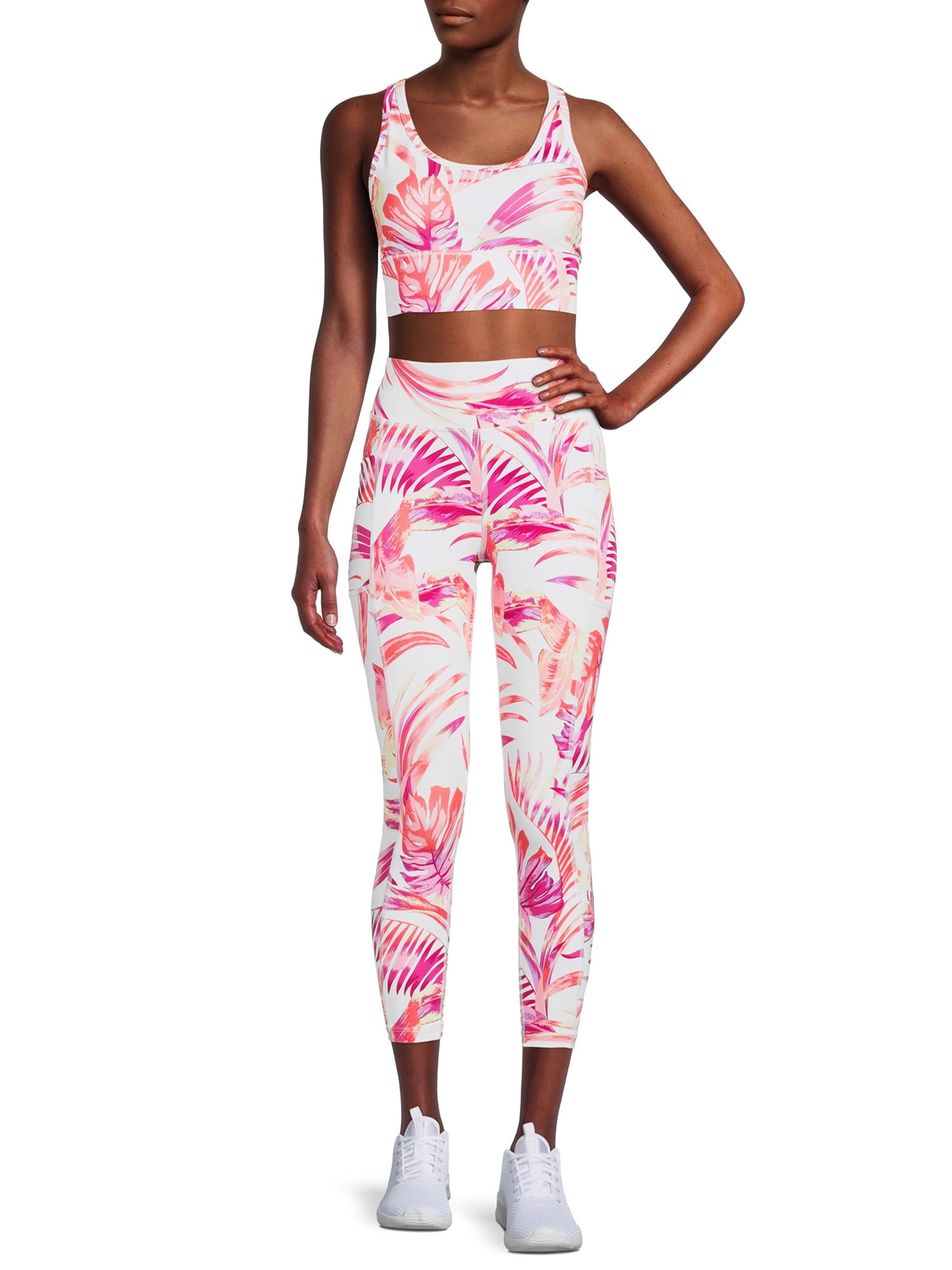 Athletic Works Women's Sports Bra and Leggings Active Set, 2-Piece
