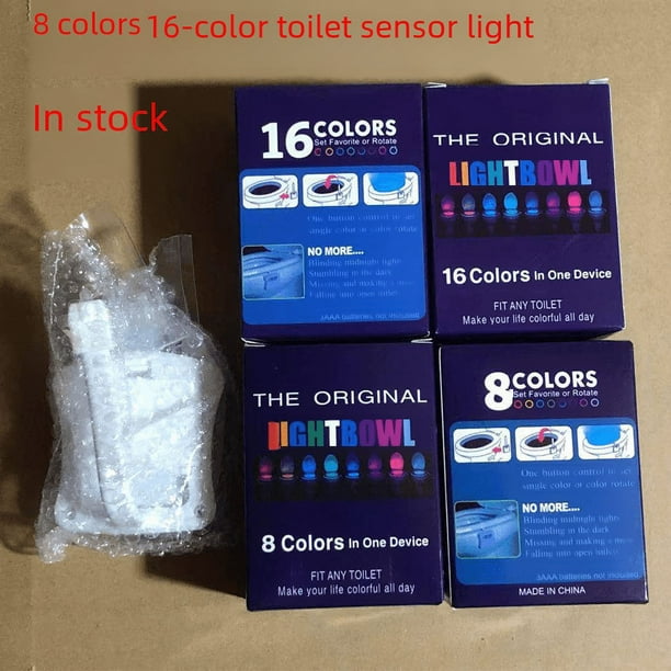 Lámpara de baño de 8 colores y 16 colores con inducción del cuerpo humano para colgar en el inodoro, luz nocturna LED creativa, lámpara de iluminación luminosa de color