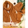 thumbnail image 4 of Winter Warm Beanie Knit Hat Touchscreen Gloves Scarf Set Soft Fleece Lined Double Layer Skull Cap Gifts for Women, 4 of 10