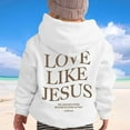 thumbnail image 4 of Tiijoy Hoodie for Girls Jesus Letter Print Hooded Sweatshirt Pullover Top, Sizes 9-10, 4 of 7