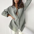 thumbnail image 4 of adviicd Chemises de Fête pour Femmes Haut Décontracté à Col Rond Basique Plissé pour Femme Blouse en Chiffon à Dos Goutte d'Eau Courbé Gris,m, 4 of 4