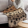 thumbnail image 3 of Brown Beige Blanket Soft Cozy Warm Throw Blanket for Couch, Plush Fuzzy Flannel Fleece Blankets for Sofa, Rustic Farmhouse Dog Paw Vintage Bed Blankets Lightweight Gifts for Women, 40"x50", 3 of 9