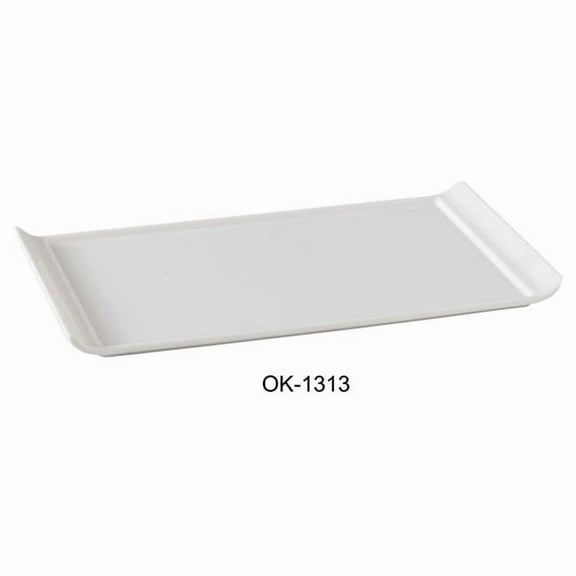 Yanco OK-1313 13 x 6.75 in. Osaka-2 Display Rectangular Plate, White - Pack of 12