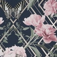 thumbnail image 4 of Botanical Trellis Navy and Pink Wallpaper, 4 of 4