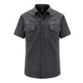 thumbnail image 2 of Camisas s Para Hombre Slim Fit Camisas de para hombre, camisas de trabajo de viaje de manga corta, camisas con botones de verano para hombre (Grey, 4XL), 2 of 4