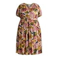 thumbnail image 3 of Terra & Sky Women's Plus Size Puff Sleeve Dress. Sizes 0X-5X, 3 of 4