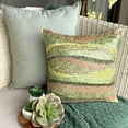 thumbnail image 6 of Green Pillow Shams, 3D Sequins Ombre Botanical Pillow Shams, 24x24 inch (60x60 cm) Pillow Sham, Square Silk Pillow Sham, Striped Throw Pillow Shams, Tropical - Eco Friendly, 6 of 10