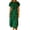 Dress for Women - Green, variant on Xdegoge Womens Boho Dresses Leaves Prints Dress Short Sleeve Crew Neck Midi Outfits High Waisted Elegant Casual Summer Clothing for Business
