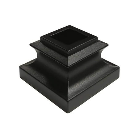 

1/2 Stair Iron Baluster Swap Flat Shoes (Contractor Pack of 10) Railing Stair Parts for Square Metal Scroll Basket Knuckle Spindles NO Set Screw (Real Black NOT Matte)