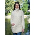 thumbnail image 4 of SAOL 100% Merino Wool Women's Aran Zip Cardigan Sweater Irish Cable Knit Outdoor Long Coat Jacket with Pockets, 4 of 6