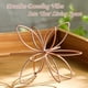 thumbnail image 5 of Decoración de esfera de metal de 8 pulgadas, escultura de mesa floral de metal, esferas decorativas de mesa abstractas para decoración del hogar (oro rosa), 5 of 8