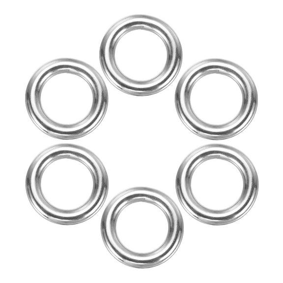 Uxcell 1 Inch Metal O Rings, Silver Welded Round Ring Buckles, Stainless Steel Hardware Bags Rings for Purse, Sewing Keychains Belts, Dog Collars, 6Pcs