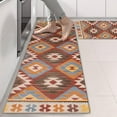 thumbnail image 2 of Kitchen Rugs Sets Of 2,Colorful Geometric Triangle Diamond Pattern Anti Fatigue Kitchen Mat Rugs Non Slip Washable,Decorative Kitchen Floor Mats for Kitchen,Sink,Laundry,17"X47", 2 of 5