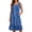 c-Blue, variant on Women's Cotton Nightgown with Pocket,Blue & White Floral Print Sleeveless Ruffled Hem Loose Muumuu Sleep Dress,L