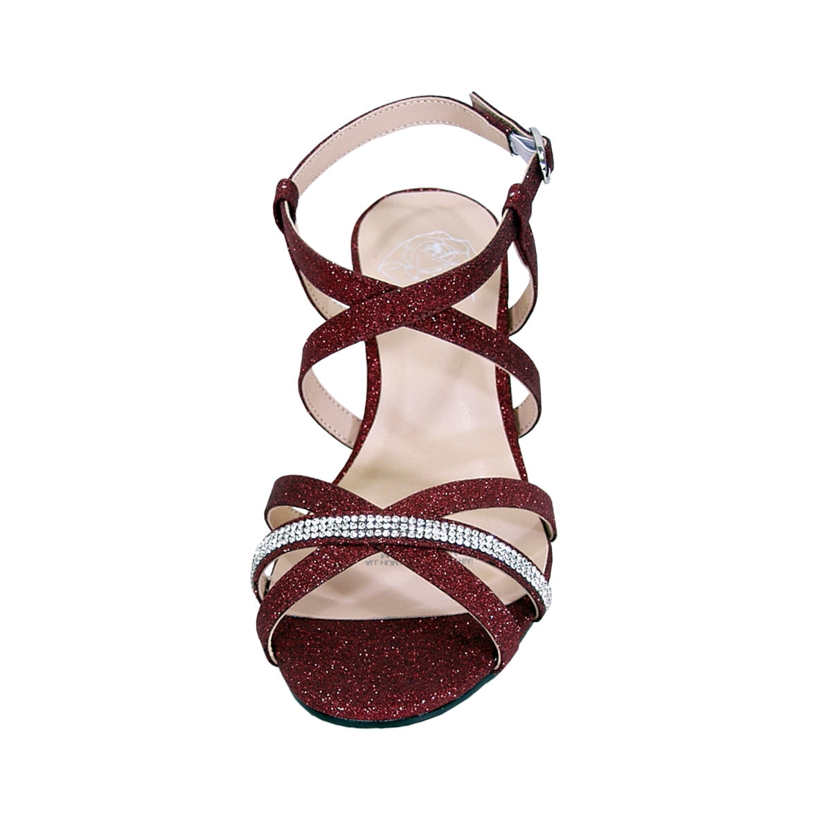 FLORAL Joanne Women Extra Wide Width Chic Rhinestone Strappy Wedge Party Heeled Sandals