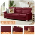 thumbnail image 6 of 82" 3-Seater Compressed Snowfleece Fabric Sofa for Living Room and Apartment, Burgundy, 6 of 6