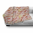thumbnail image 3 of Orange Soft Flannel Fleece Blanket, Fantasy Watercolor Backdrop with White Hibiscus Blossoms Leaves Aloha Jungle, Cozy Plush for Indoor and Outdoor Use, 70" x 90", Yellow Coral White, by Ambesonne, 3 of 6