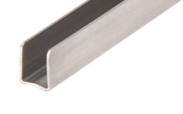 CRL SAC14BS98 Brushed Stainless 1/4" Radiused Back U-Channel - 98" Stock Length