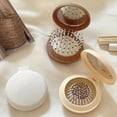 thumbnail image 4 of 1 Pce Ensemble de Mini Peigne Mignon Couleur Abricot & Miroir, Peigne de Massage Portable Coussin d'Air Rond avec Miroir de Poche Pliable, Outil de Coiffure Compact pour Femmes & Filles., 4 of 6