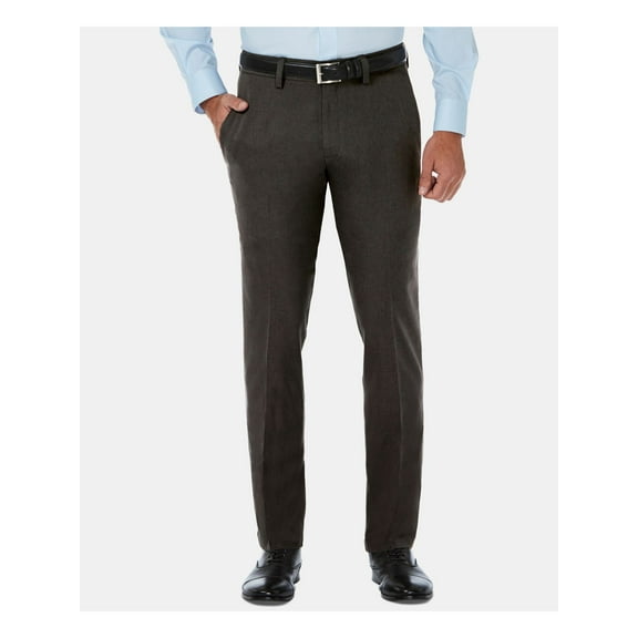HAGGAR Mens Gray Slim Fit Pants W34/ L32