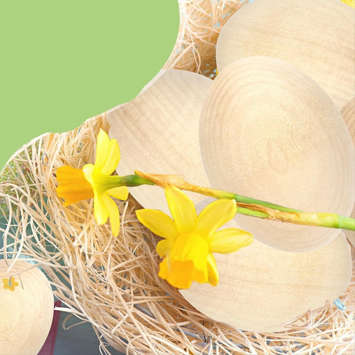 12 Pcs Wooden Eggs Painted Fake Easter Eggs Unpainted Fake Wooden Eggs for Crafts,Easter Decoration Wood Color
