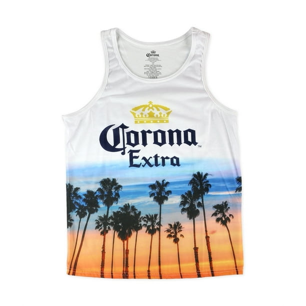 Camiseta de tirantes Corona Extra para hombre color blanco talla mediana