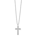 thumbnail image 2 of Diamond2Deal 925 Sterling Silver Rhodium-plated 70 Stone Micro Pav‚ CZ Cross Necklace with 2 Inch Extender for Women 18", 2 of 5