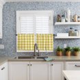 thumbnail image 6 of Half Window Curtain 36 Inches Long, Yellow Gradient Window Treatment Curtain Drapes, Farm Plaid Buffalo Checkered Gingham Small Tier Curtains for Bathroom Over Sink, 27.5"x36", 2 Panels, 6 of 7