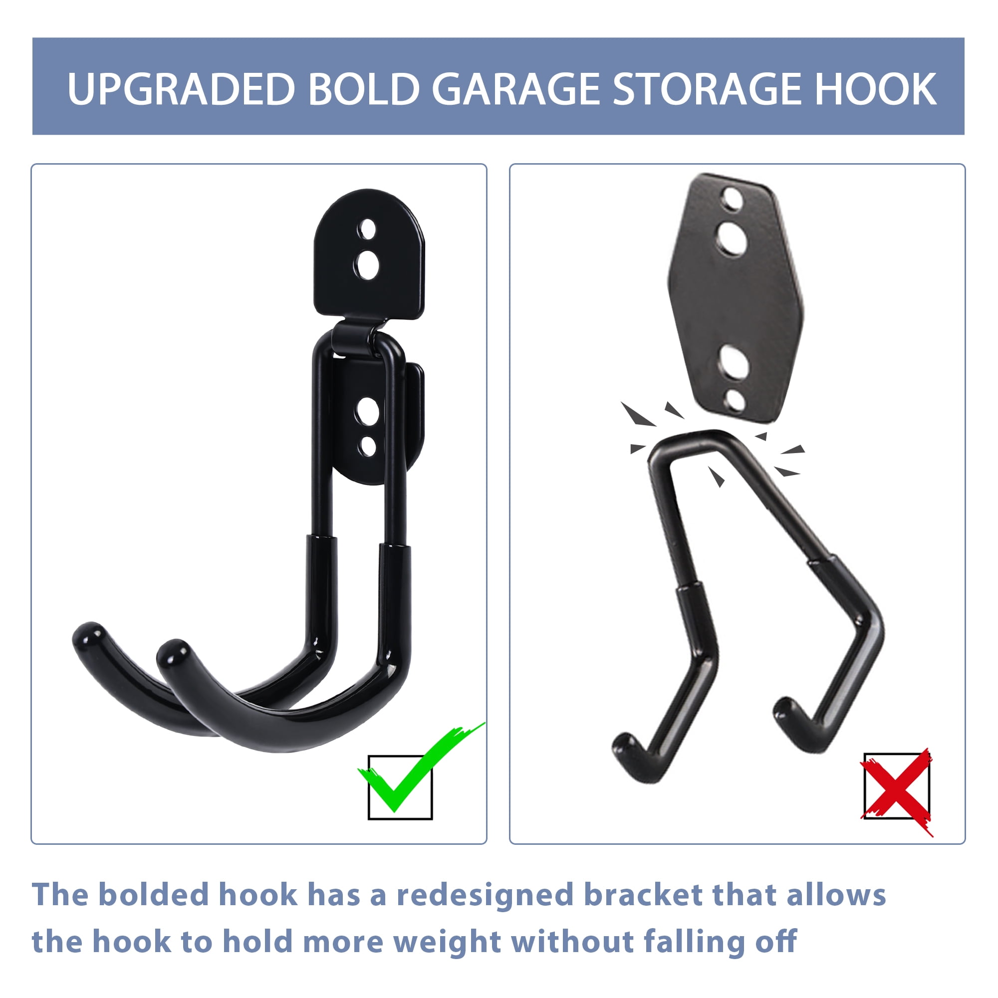 Home Master Hardware 12 Pack Garage Storage Hooks 4 inch J Utility Hangers Heavy Duty Garage Wall Hooks for Hanging Universal Wall Mounted Hangers H