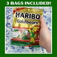 thumbnail image 5 of Haribo Christmas Goldbears, Holiday Gummy Candy, Pack of 3, 4 Ounces per Bag, 5 of 6