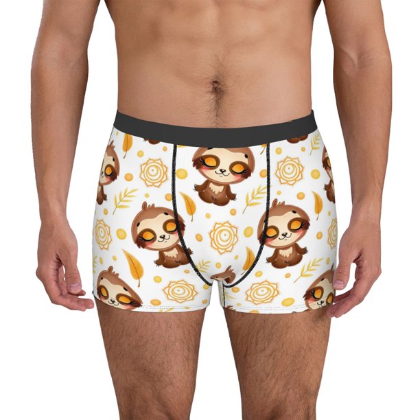 Fotbe Sloth Yoga Calzoncillos Tipo Boxer con Bolsa de Soporte Total para Hombre, X-Temp Fresco, Transpirable y de Secado Rápido-Medium