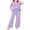 Light Purple, variant on Girls Pajamas Soft 2 Piece Pjs Sets Ruffle Short Sleeve Long Pants Sleepwear