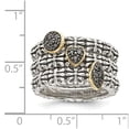 thumbnail image 4 of Solid 925 Sterling Silver 14k Yellow Gold Black Diamond 3 Stackable Ring Eternity Bands Size 7 (.06 cttw.), 4 of 6