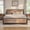 Gray, variant on Asofer Queen Metal Platform Bed Frame with Wooden Headboard, Large Underbed Storage, Brown