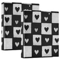 thumbnail image 2 of Hard Shell Ring Binder With Clip Holds 200 Sheets Office Home Organization Black and White Small Hearts, 2 of 10