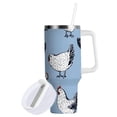 thumbnail image 2 of Ryvnso 40 oz Tumbler with Handle and Straw Retro Cartoon Chickens Insulated Stainless Steel Travel Mug with Lid, 2 of 9