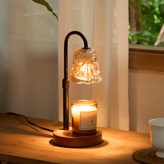 Candle Warmer Lamp with Timer Dimmable, , Adjustable Height Wax Melt Warmer for Jar Candles with 2 Bulbs，House Warming Gifts New Home Decor