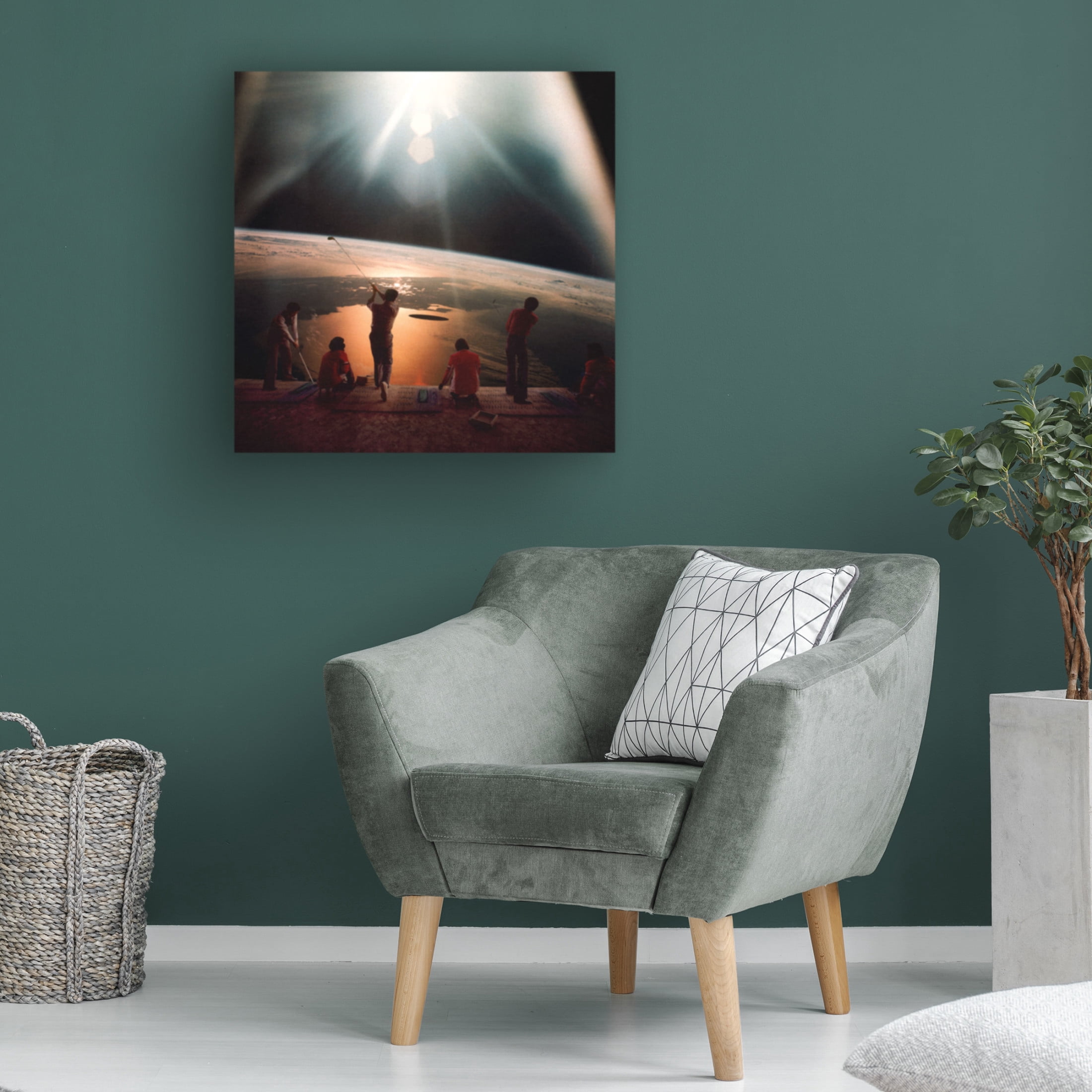 Trademark Fine Art Taudalpoi Golfing In Space Canvas Wall Art