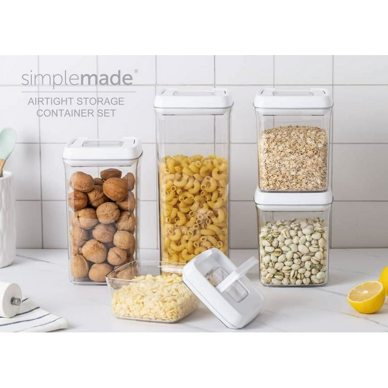 Buy 5 Piece Locking Clear Acrylic Plastic Food Storage Jars