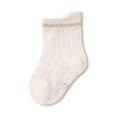 thumbnail image 2 of Aayomet Baby Boy Socks Baby Socks Crew Toddler Socks Grips Non Slip Bottom Kids Socks,Beige 1-3 Years, 2 of 4