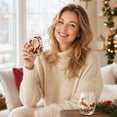 thumbnail image 4 of 2D Christmas Glass Cup, Festive Printed Holiday Drinkware with Santa Snowman Reindeer or Christmas Tree, Clear Glass for Winter Parties, Dinner Tables and Christmas Gifts, 4 of 8
