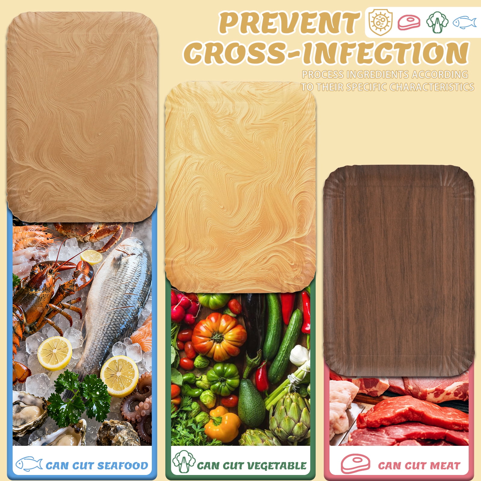 DTFMZOV Disposable Cutting Boards Sheets, 13 inch Durable Thick Paper Cutting Board Mats for Meat,Fish,Vegetables, Chopping Mats for Different Foods, Board for Kitchen,Camping(18 Pack)