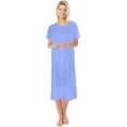 thumbnail image 3 of EZI Women's Short Sleeve Cotton-rich House Dress Duster, 3 of 6
