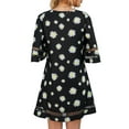 thumbnail image 5 of Women's Summer Short Dress Crewneck Casual Work Dresses Daisy Print Size XL, 5 of 8